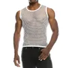 Mens Tank Tops Sexy Top Transparent Mesh Undershirt Fishnet Vest String Sleeveless Shirts Male See Through Night Clubwear Slim Sport 230509