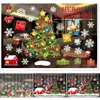 Wall Stickers Cartoon Christmas Window Snowman Elk Stained Glass Day Dress Up Colored Shop