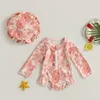 Costume da bagno bimba in due pezzi con volant a maniche lunghe con stampa fragola/floreale/fenicottero, cappello da sole