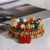 Länkarmband boho träpärlor armband tibetanska buddhistiska mala elefant charm rosary yoga för kvinnor droppar
