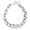Choker JURAN Statement Big Pearls Rhinestone Chains Double Layered Necklace For Women Luxury Clavicle Collar Neck Jewelry