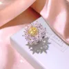 Wedding Rings PUNKI Vintage Cute Yellow Color Crystal Irregular Snowflake Zircon For Woman Cocktail Fashion Jewelry PKR18