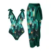 Women Swimsuit Size S-XL Two Piece Swimwear Multi color Printed Wrap Hip Skirt With Dust Opp Bag