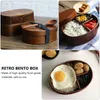 Dijksets Reiscontainer draagbare lunchbox picknickcontainers Japanse bento houten sushi