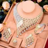 Necklace Earrings Set KellyBola 4PCS Luxury African Jewelry For Women Wedding Bridesmaid Earring Bracelet Ring Party Sets