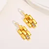 Boucles d'oreilles créoles femmes Chic minimaliste Huggie couleur or délicat laiton cubique zircone chaînes boucle d'oreille breloque bijoux