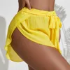 Women's Swimwear Women Bandage Black Cover Up Shorts Beach Bikini Wraps Short Skirt Lace Scarf Ups For