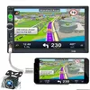 Caméras de recul de voiture Capteurs de stationnement Double Din Stéréo Caméra de recul Bluetooth 7 pouces Touch Sn Radio Mp5 Player Mtimedia Fm/Usb/Sd Dhg5X