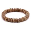 Brin véritable noix de coco perles Bracelet bois fait à la main artisanat environnement été plage Style voyage homme rugueux