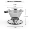 Coffee Filters Stainless Steel Cone Coffee Dripper Slow Drip Coffee Filter Paperless and Reusable Ultra Thin Micromesh Filter P230509