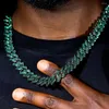 Chaines 14 mm Collier de chaîne cubaine à forte cristal à forfait cristallin pour femmes Bling Rhingestone Choker Hip Hop Bijoux