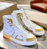 Top Brand Brand High-Top Custom 2.zero Sneaker Shoes con dettagli a contrasto con le cuoio a materiale misto di graffio maschile masche