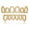 Hip Hop Accessories Gold Braces Hip Hop Hollow Inlaid Micro Zircon Cuban Chain Teeth Denture Jewelry