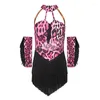 Stage Wear Girls Latin Dance Clothes Pink Leopard Fringe Dress Performance Suit Kids Cha Rumba Samba Costume DNV17619