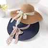 Breda brim hattar sommar kvinnlig solhatt båge band panama strand för kvinnor chapeu feminino sombrero diskett halm elob22