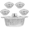 Kommen 5 sets cake oven folie pannen met deksels aluminium voor grill camping bbq