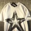 T-shirt Femme Kaus Lengan Pendek Motif Bintang Hiphop Jalan Amerika untuk Pria dan Wanita Pakaian Y2K Atasan Pasangan Kasual Santai Musim Panas Longgar 230509