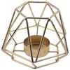 Набор подсвечников из 4 золотых металлических чайных ламп с геометрическим узором для украшения гостиной и ванной комнаты - центральные элементы