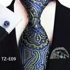 Prabia krawatów Spot Paisley Taist Flower Men's Wedding Tie krawat kieszonkowy szalik Mankiety Trzyczęściowe zestaw