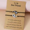 Link Bracelets Yin Yang Bracelet European American Nationalities Dripping Oil Tai Chi Gossip Fish Woven Friendship Couple Card A5KE