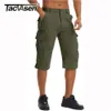 Mäns shorts Tacvasen Men's Cargo Work Shorts Snabbt torrt 34 Längd byxor Multi-Pockets Kne Längd Byxor Summer Board Beach Shorts 230506