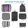 Aufbewahrung 7 PCs/Set Travel Storage Bag Rangement für Kleidung Faltbares Familiengepäckverpackung Organisatoren Koffer mit Toilettenbeutelwürfel