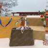 Mulheres CAPUCINES Bolsa Tote Bolsas Bolsa De Ombro Python Padrão Couro Genuíno Alça Removível Com Letra L Senhoras Carteira Bolsas 2305091BF