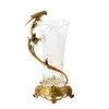 Wazony kryształowy wazon wysokiej klasy luksusowy czysty miedziany ptak Czech importowany duży uchwyt na kwiaty domowe dekoracje salonu urządzenie