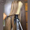 Lace Wigs Vinida-stijl Hoogtepunt rechte 150 Dichtheid 13x4 voorste menselijke haar hoofdhuid topsluiting met baby non-remy