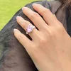 Choucong Marca Anillo de bodas Joyería de lujo Plata de ley 925 Corte redondo Topacio rosa CZ Diamante Piedras preciosas Fiesta Mujeres Eternidad Compromiso Anillo nupcial Regalo