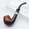 Smoking Pipes Creative Solid Wood Resin Spliced Four Pipe Cigarettes with Red and Black Cracks