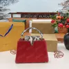 Damen CAPUCINES Handtasche Tragetaschen Umhängetasche Python Muster Echtes Leder Abnehmbarer Riemen mit Buchstabe L Damen Geldbörse Geldbörsen 2305091BF