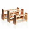 1pcs Lab Wooden Test Tube Stand With 6 And 12 Holes 10ml 25ml 50ml 100ml Colorimetric Rack