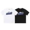 Designer modekläder tshirt Tees Trapstar Blue White Leopard Head Printing Short Sleeve Summer Mens Loose Cotton T-shirt rund hals trend till salu