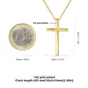 Ketten BOAKO Kupfer glatt einfach Gold Kreuz Damen Halskette Schmuck Charming Anhänger Kette Choker Bijoux Kragen Joyero Initial