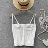 Womens Tanks Camis Women Lace With Straps No Chest Pad Bustiers Hidden Button Elegance Tank Top Sexy Sleeveless Corset Girl Summer Crop Tops 230509