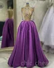 Aso Ebi 2023 Arabe Violet A-ligne Robe De Bal Perles Cristaux Satin Soirée Formelle Deuxième Réception Anniversaire Robes De Fiançailles Robes Robe de Soirée SH020