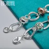 Chain Doteffil 925 Sterling Silver Heart Lock Clover Flower AAA Zircon Armband For Women Wedding Engagement Charm smycken 230508