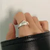 Cluster Rings S925 Sterling Silver Ring Female Index Finger Ins Small Red Book Design Sense Plain Shaped Thumb