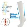 Sports Socks 5Pairs Men Mulheres Meias Knee High Flight Athletic Gravidez para executar a compressão Non Slip Nurses Hucking