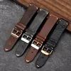 Titta på band Cow Leather Watchband 18mm 19mm 20mm 21mm 22mm Vintage Leather Men Kvinnor Byte Thin Armband Strap Band Watch Accessories 230509