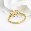 Anelli a grappolo Anello con nome personalizzato Banda Lettere Iniziali Oro Acciaio inossidabile Bijoux Femme Matrimonio per donna Personalizzato