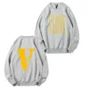 vlone Big V Letter hoodie для мужчин Мужские толстовки с графическим принтом Хип-хоп с коротким рукавом Хлопок с круглым вырезом Футболки для мужчин и женщин синяя толстовка с капюшоном уличная одежда мужчина дизайнер женщина