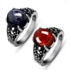 Cluster Rings S7 E-Commerce Source Vintage Flower rostfritt stål GEM-ring Par Personlighet SA664