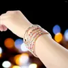 Bangle 5PCS/Set Sweet Beads Jelly Bangles Glitter Filled Stack Silicone Bracelet For Female Pure Life Friendship Bracelets