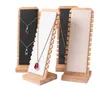 Jewelry Boxes est Bamboo Jewelry Display Stand Necklace Earring Display Stand Multiple Necklace Easel Showcase Display Holder for Necklaces 230509