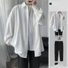 Hommes survêtements hommes 2023 printemps automne ensembles mâle couleur unie à manches longues chemise pantalon ample 2 pièces Streetwear décontracté 2 pièces costumes F41