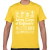 Męskie koszule topy koszulka Męska armia korpusu inżynierii multi -tanding podstawowy czarny maniak krótki męski tshirt xxxl