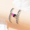 Link Bracelets For Women Men Fashion Couple Cuff Jewelry Vintage Silver Color Chains Heart Magnet Korea 2023 Trendy Pulsera