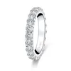 Cluster Rings Elegant Row of Sona Diamonds Ring 925 Sterling Silver Tennis Luxury Fine Jewelry Accessoires voor vrouwelijke mannen jubileum